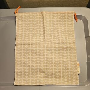 Clarks x ORLA Kiely Beige and Orange Drawstring Bag